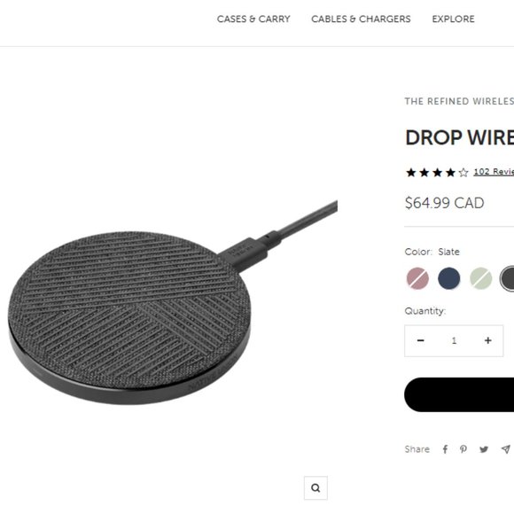 Native Union Drop Charger - Grey BNIB - Picture 2 of 4